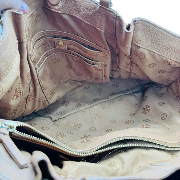 Tory Burch ivy tote bag brown leather large purse - Picture 7 of 10